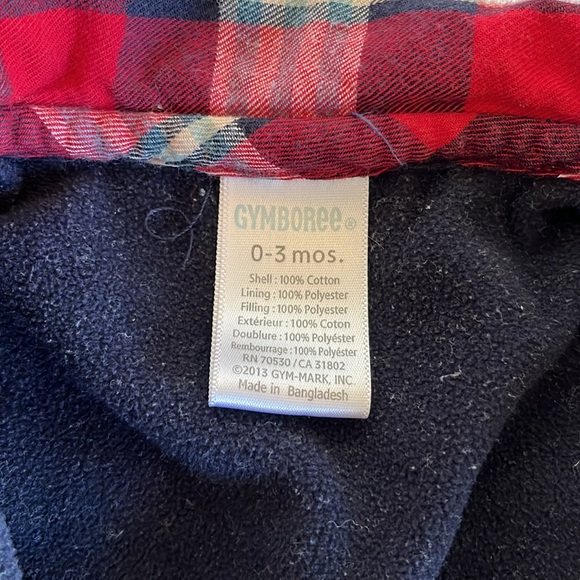 0-3M Gymboree fleece lined plaid jacket - Picture 3 of 3